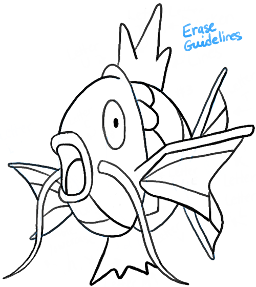 500x560 How To Draw Magikarp From Pokemon In Simple Steps How To Draw Dat