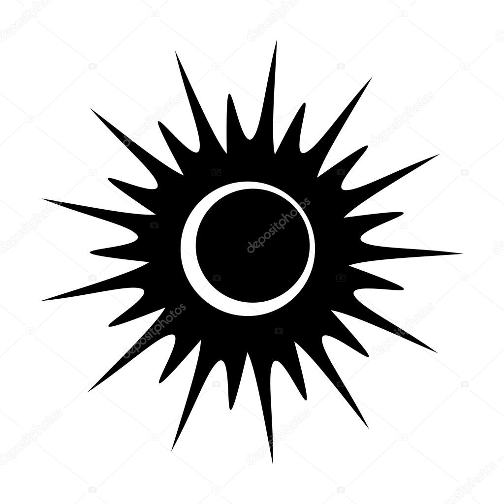 1024x1024 Solar Eclipse Single Black Icon Stock Vector Juliarstudio