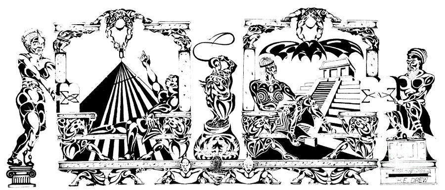 900x385 Down Economics Pen And Ink Drawing By Drew