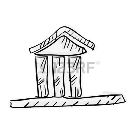 450x450 Bank Building Architecture Symbol. Financial Economy Icon. Vector