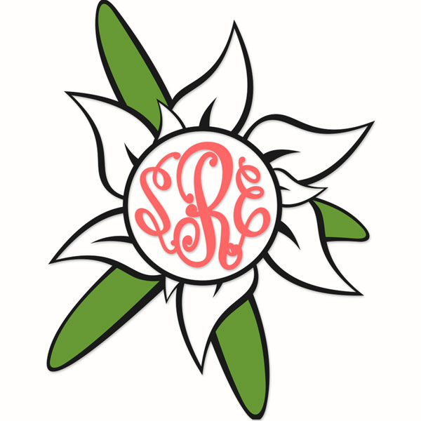600x600 Edelweiss Monogram Cuttable Frames