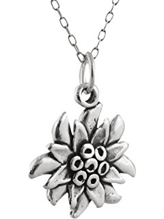 240x320 Edelweiss Pressed Real Flower Necklace Pendant Antique