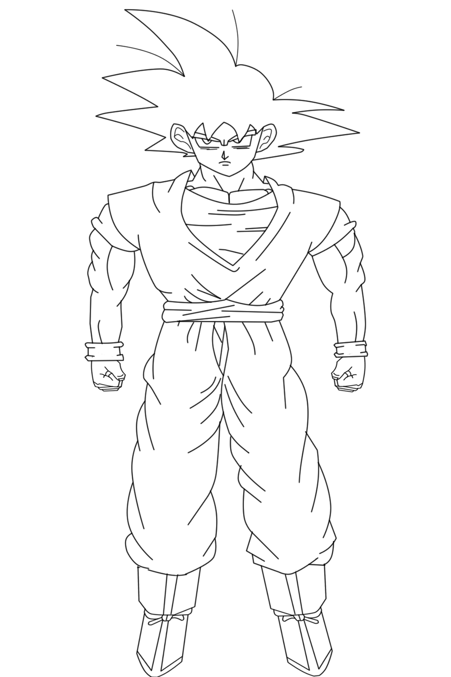900x1350 My Goku Drawing Lineart Edit By Jeanpaul007