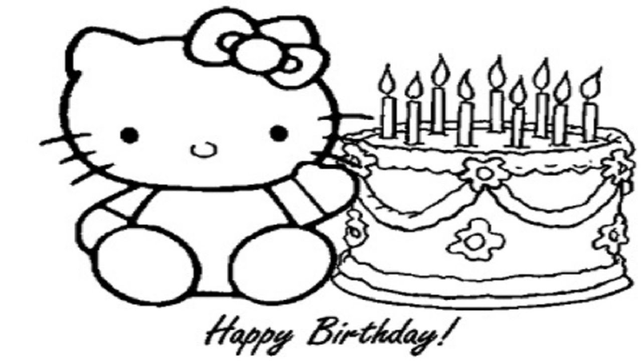 1280x720 How To Draw Hello Kitty And Birthday Cake