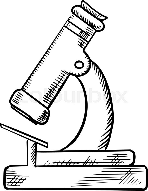 622x800 Laboratory Optical Microscope Icon Sketch, For Science, Education