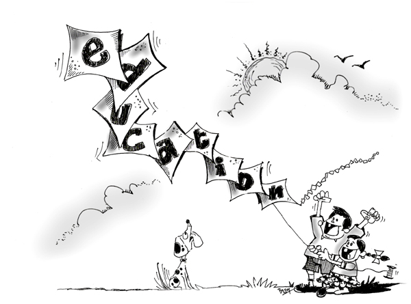 600x445 New Cartoons On The Right To Education Bijoy Venugopal