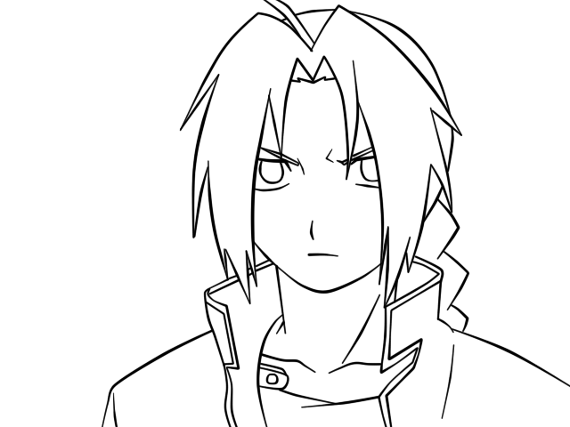 640x480 Full Metal Alchemist Edward Elric Lineart By Animemineus