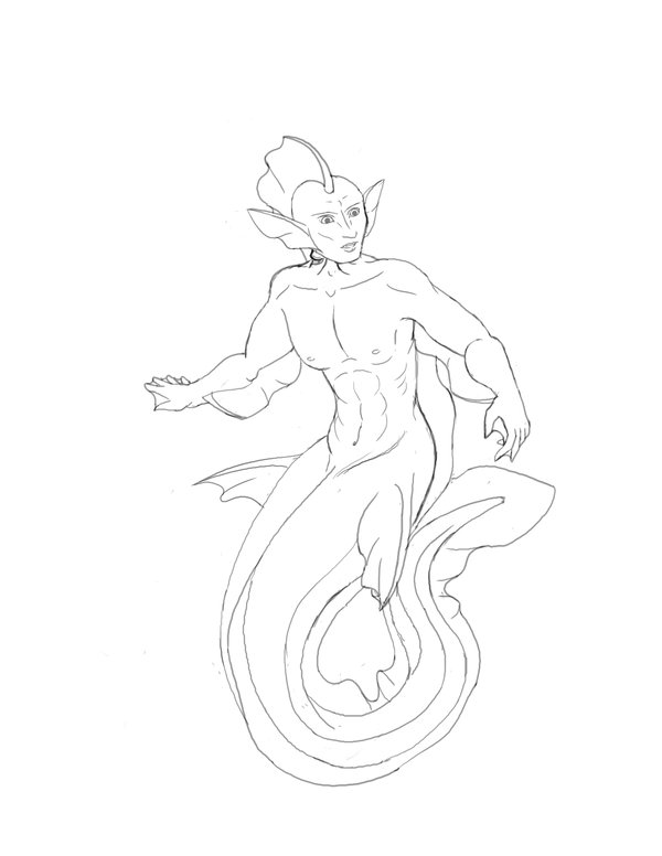 600x776 Eel Merman By Saera Song