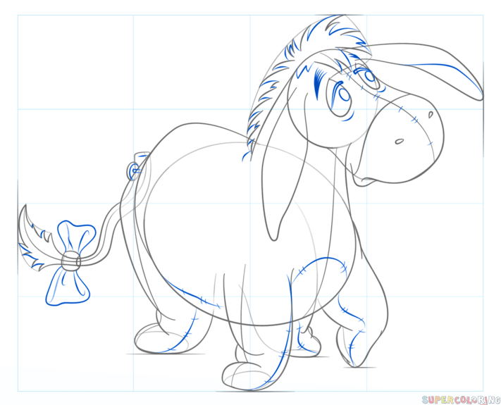 711x575 How To Draw Eeyore Step By Step Drawing Tutorials