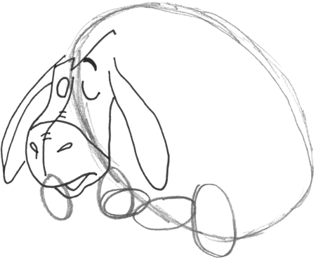 450x368 Drawing Eeyore From Winnie The Pooh Series In Easy Steps Tutorial