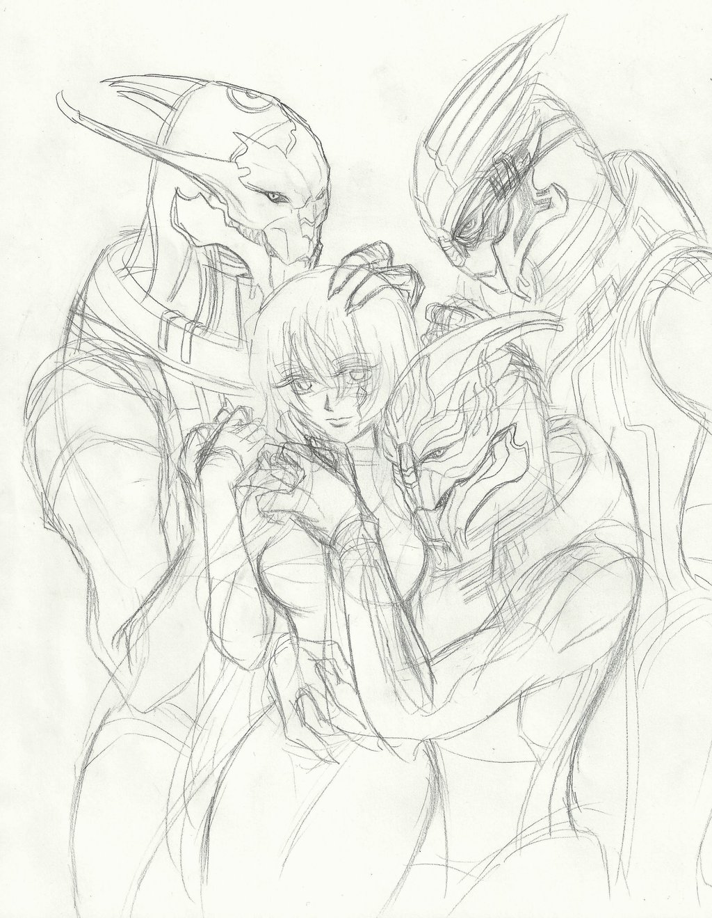 1024x1319 Mass Effect] Saren Shepard Nihlus Garrus Sketch By Rmtg