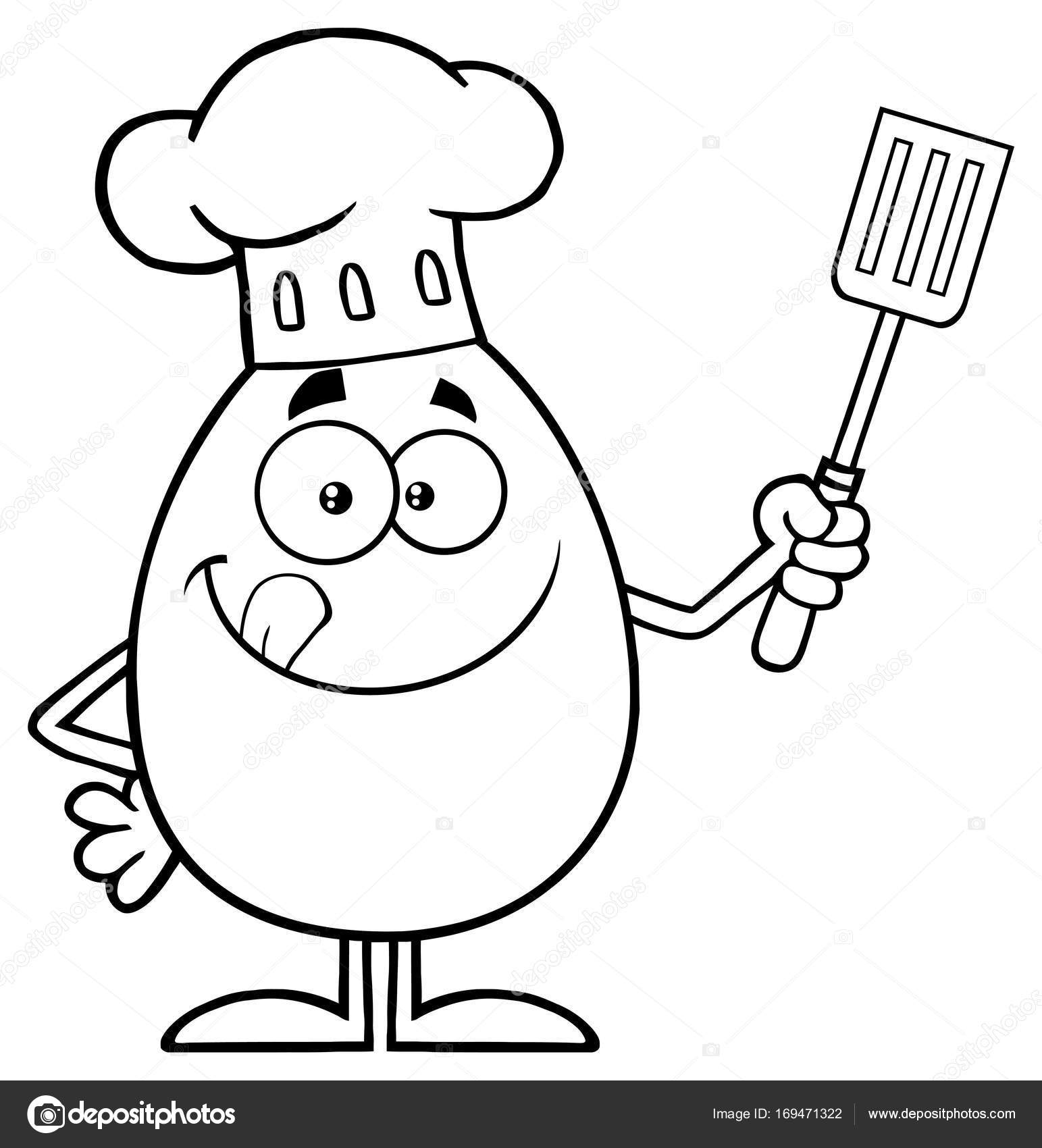 1543x1700 Chef Egg Holding Spatula Stock Vector Hittoon
