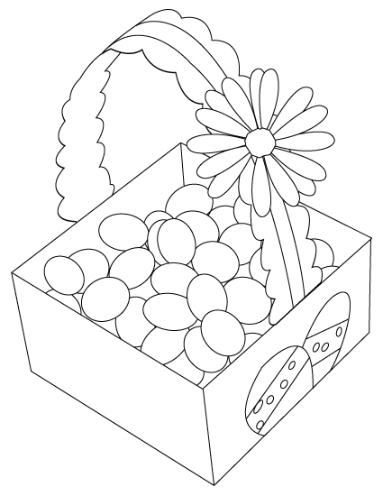 425x550 Easter Egg Basket Drawing Childrens Drawings