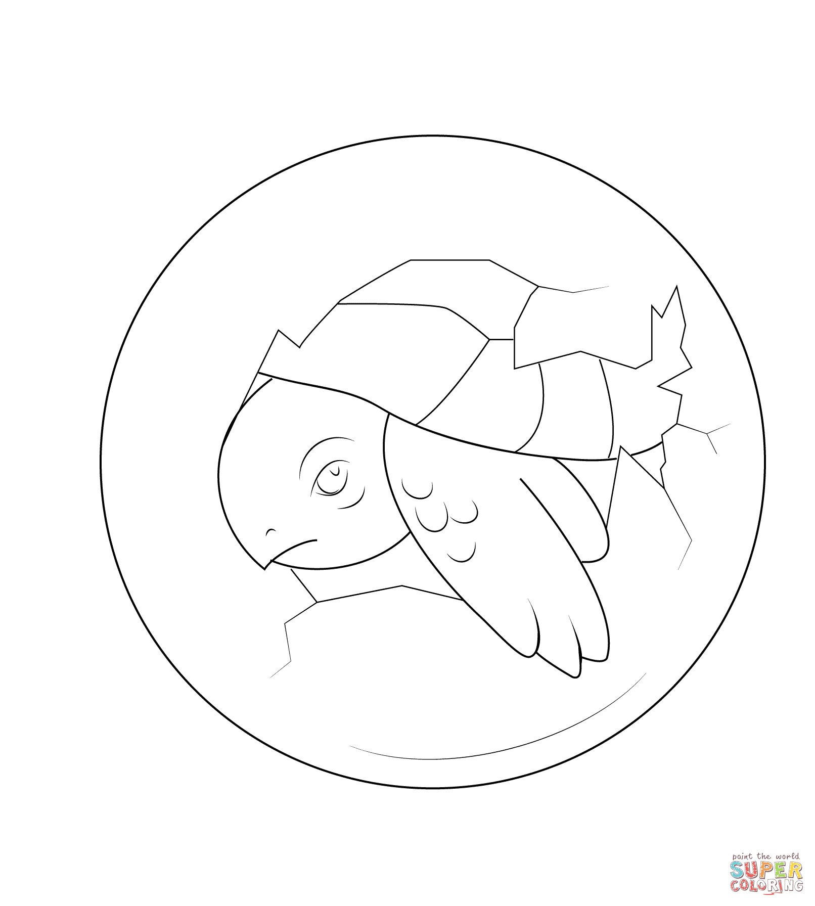 1612x1792 Baby Turtle Hatching From Egg Coloring Page Free Printable