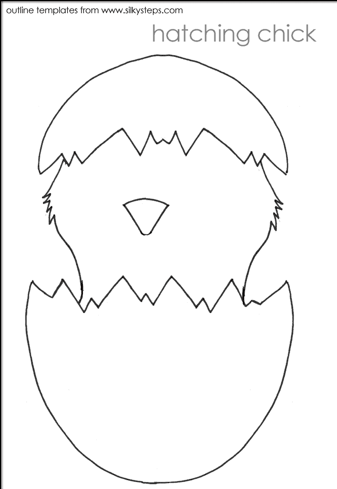 690x1000 Chick Hatching From Egg Outline Template