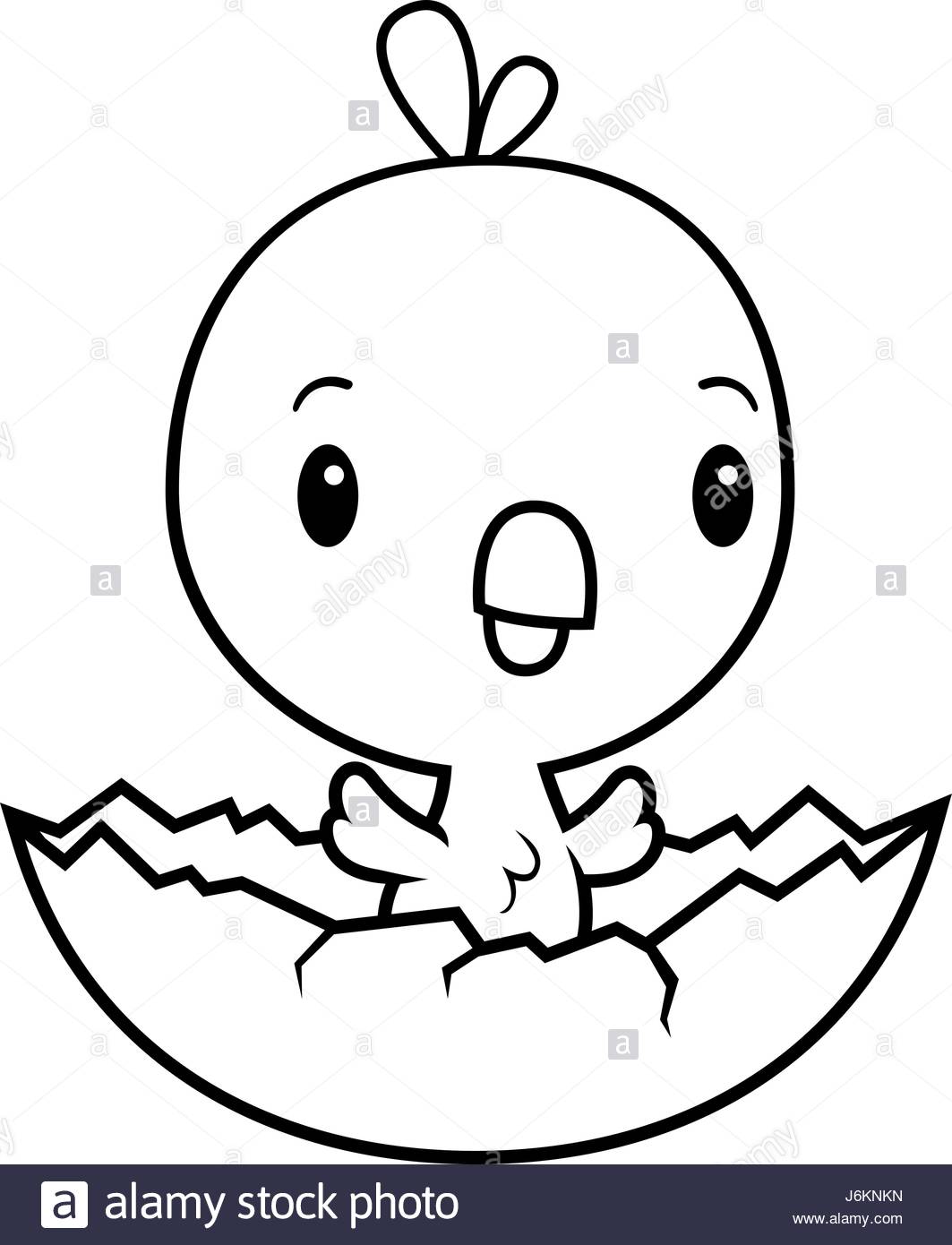 1063x1390 A Cartoon Illustration Of A Baby Chick Hatching From An Egg Stock