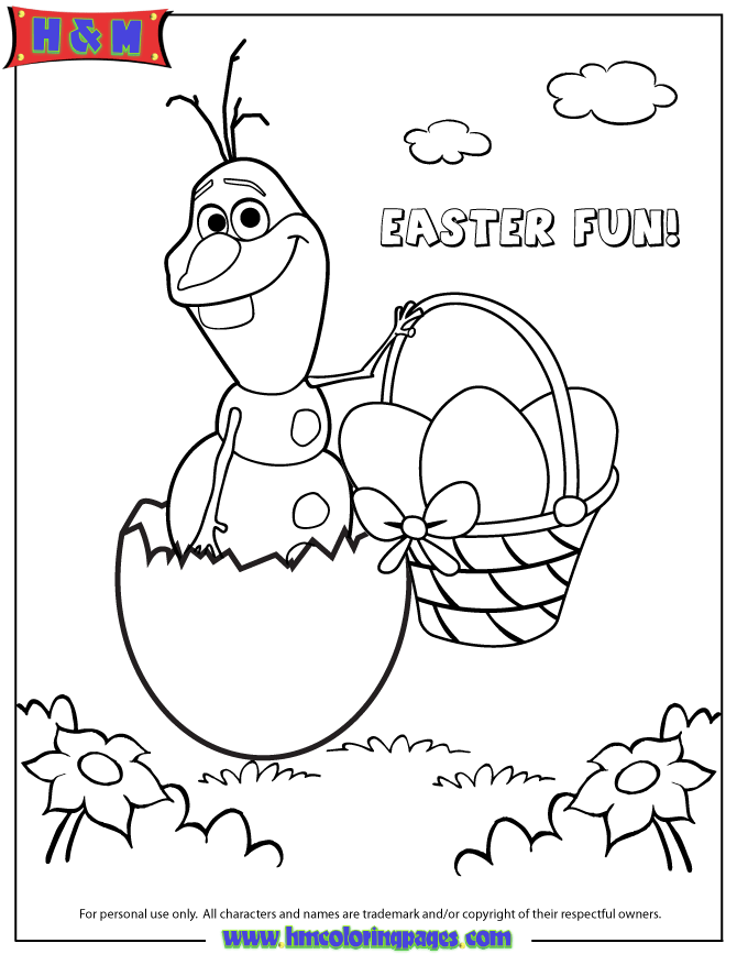 670x867 Frozen Character Olaf Hatching From Easter Egg Coloring Page H
