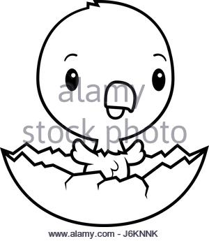 300x345 A Cartoon Illustration Of A Baby Eagle Hatching From An Egg Stock