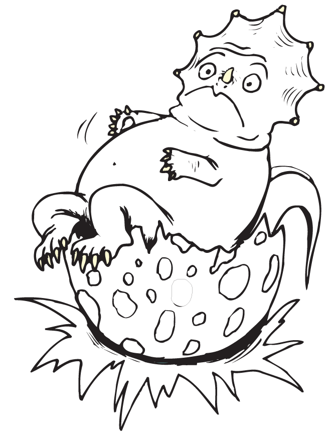 670x867 Baby Dinosaur Hatching From An Egg Coloring Pages Colouring