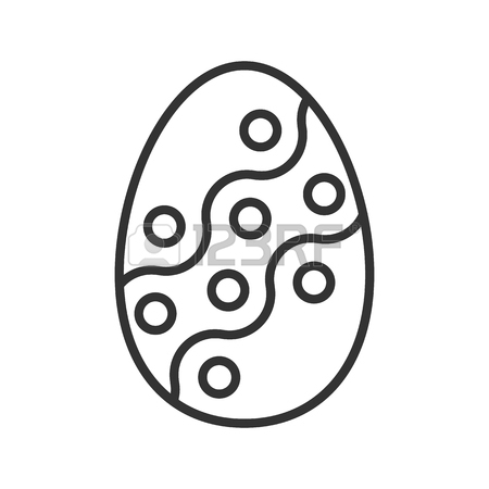 450x450 Easter Egg Linear Icon. Thin Line Illustration. Contour Symbol
