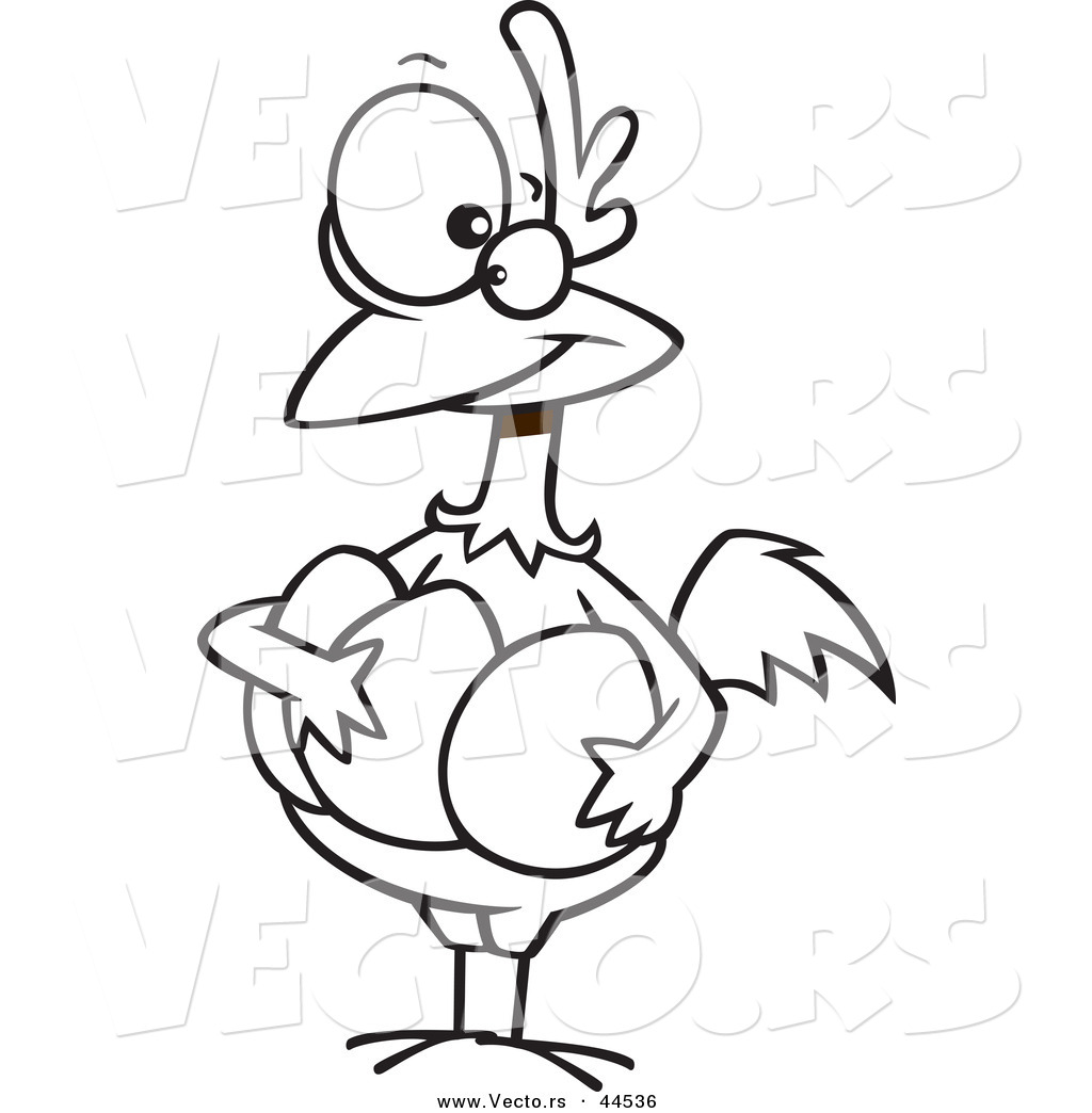 1024x1044 Vector Of A Proud Cartoon Hen Holding Her Eggs