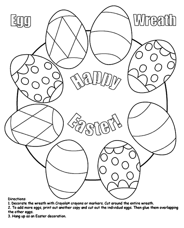 645x797 Easter Egg Wreath Coloring Page