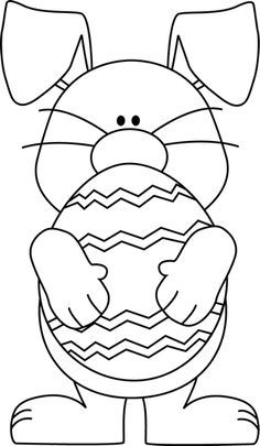 236x405 Black And White Easter Bunny Hugging An Easter Egg Line Drawings
