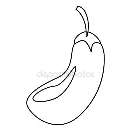 450x450 Eggplant Natural Vegetable Outline Stock Vector Jemastock