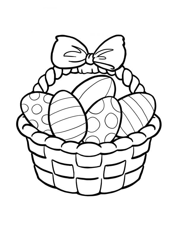 600x776 Easter Basket Full Of Easter Eggs Coloring Page Batch Coloring