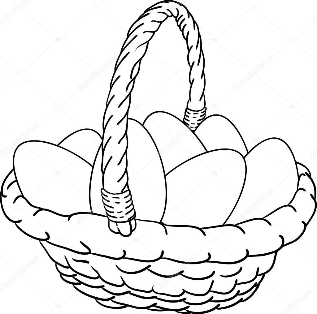 1024x1015 Easter Egg Basket Drawing Hd Easter Images