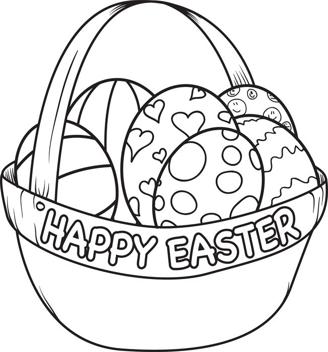 651x700 Easter Egg Basket Drawings Happy Easter 2018