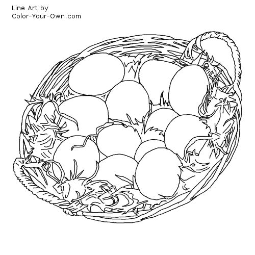 500x500 Easter Eggs In Basket Coloring Page