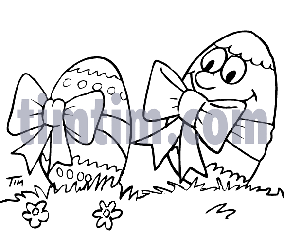 584x495 Free Drawing Of Decorated Easter Eggs 3bw From The Category