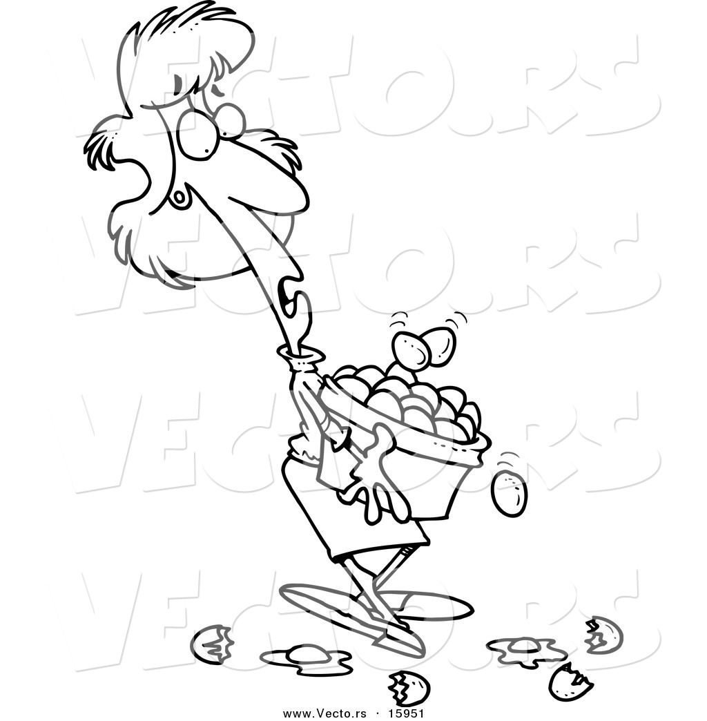 1024x1044 Vector Of A Cartoon Girl Carrying Eggs In A Basket
