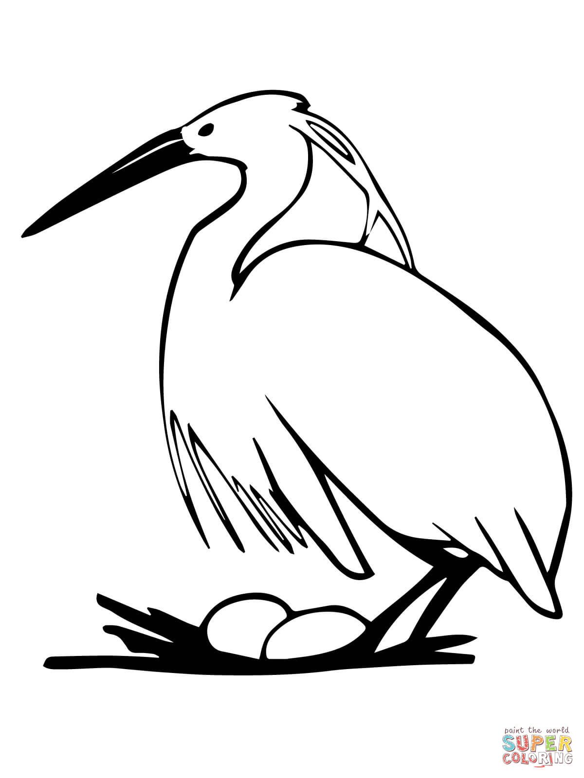 1200x1600 Heron Animal Coloring Pages Egret Page