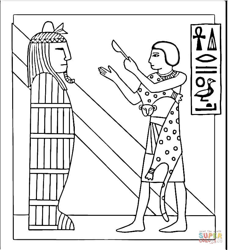750x818 Egyptian Sarcophagus Coloring Page Free Printable Coloring Pages