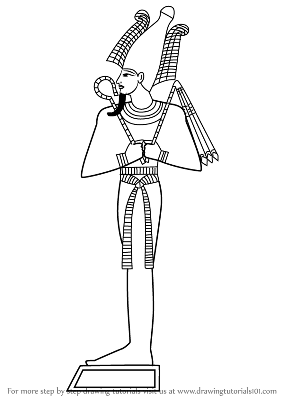 566x800 Learn How To Draw Osiris (Egyptian Gods) Step By Step Drawing