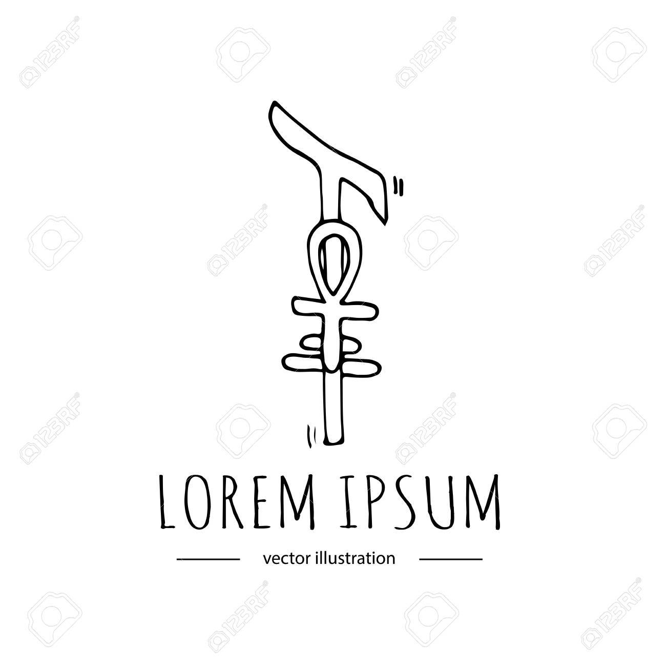 1300x1299 Hand Drawn Doodle Egyptian Symbol Of Royalty And Power Icon