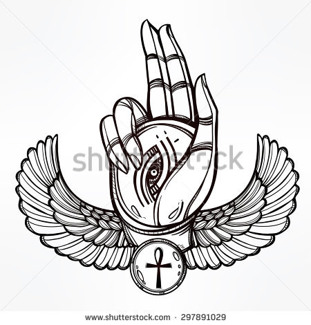 450x470 Hand Drawn Vintage Tattoo Art. Vector Illustration Isolated