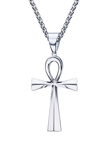 377x500 Vnox Men's Chunky Stainless Steel Egyptian Ankh Cross Pendant