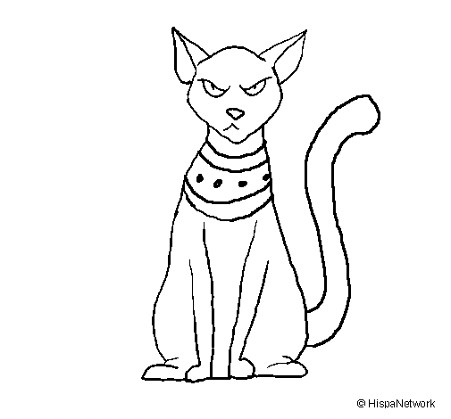 505x470 Egyptian Cat Coloring Page