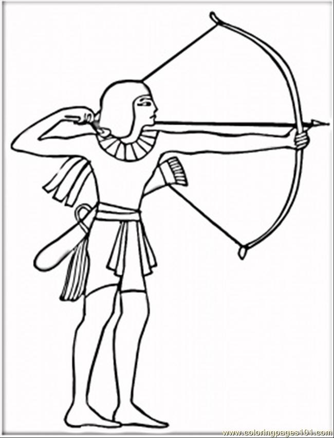 650x852 Egyptian With Bow Coloring Page