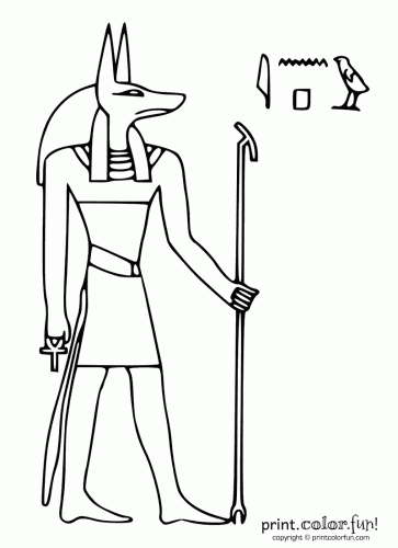 363x500 Egyptian God Anubis Coloring Page