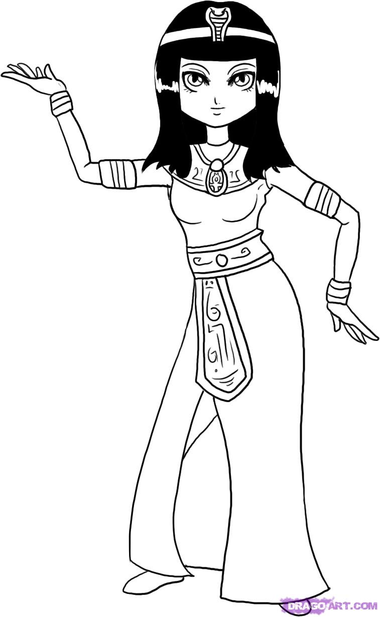 757x1229 How To Draw An Egyptian Person, Step By Step, Figures, People