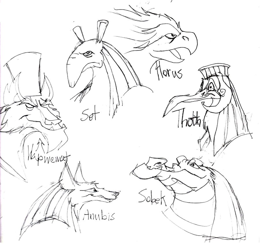 900x844 Egyptian Gods By Themorlock