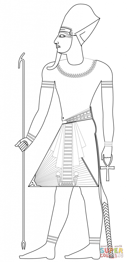 498x1024 Pharaoh With Blue Crown Ancient Egypt Coloring Pages