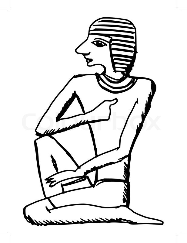 617x800 Sketch, Cartoon Illustration Of Hieroglyph Of Ancient Egypt