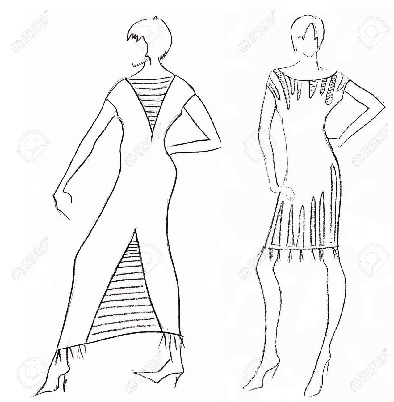 1276x1300 Sketch Of Fashion Model