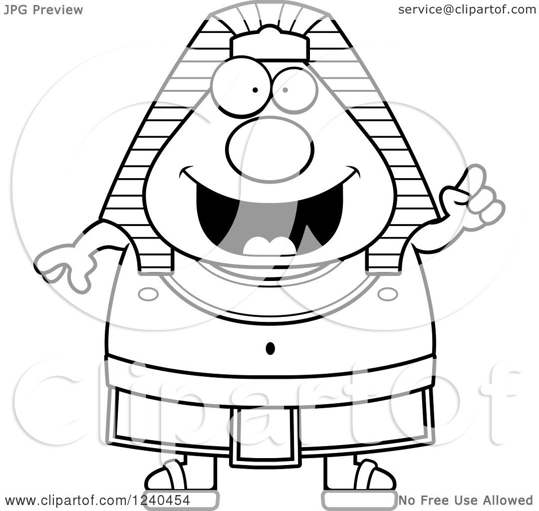 1080x1024 Clipart Of A Black And White Smart Ancient Egyptian Pharaoh