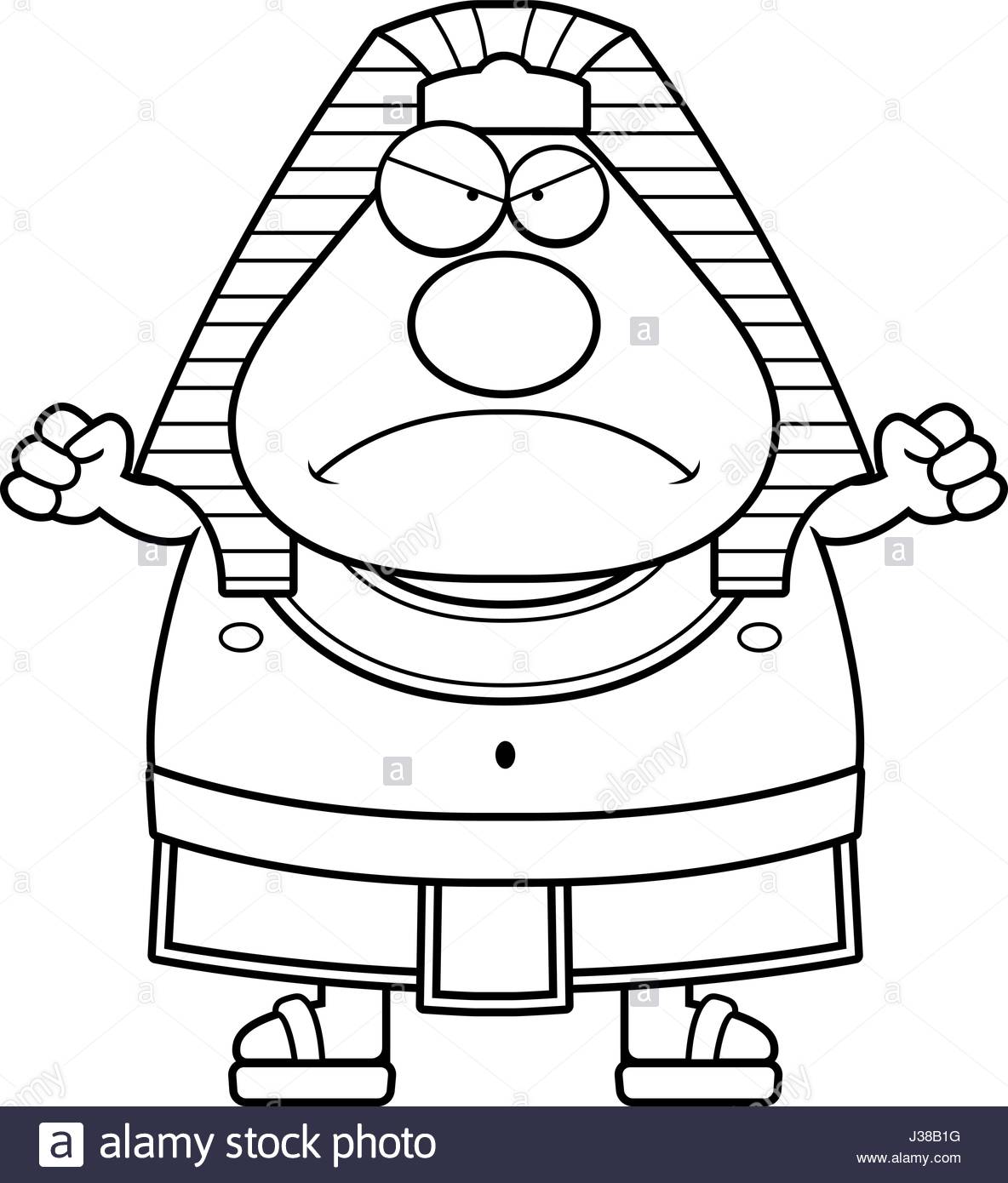 1184x1390 A Cartoon Illustration Of An Egyptian Pharaoh Looking Angry Stock